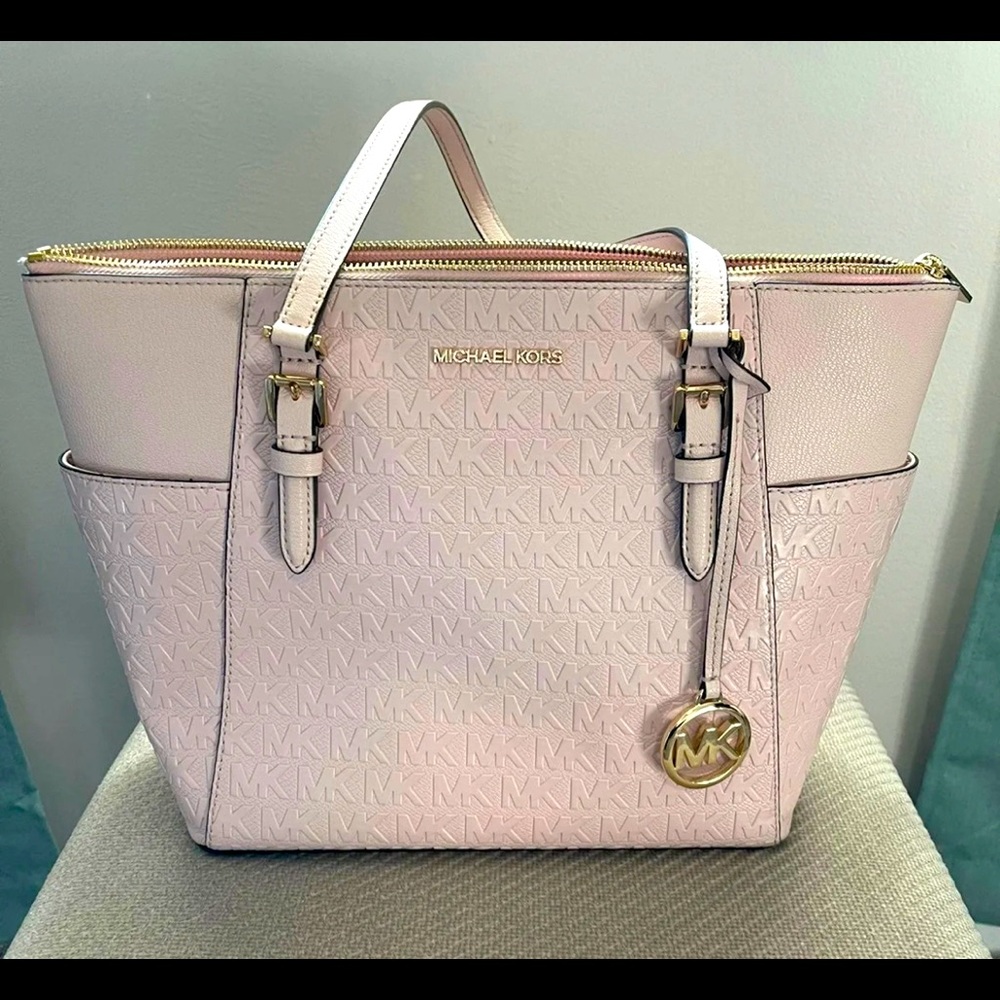Embossed Michael Kors satchel tote bag